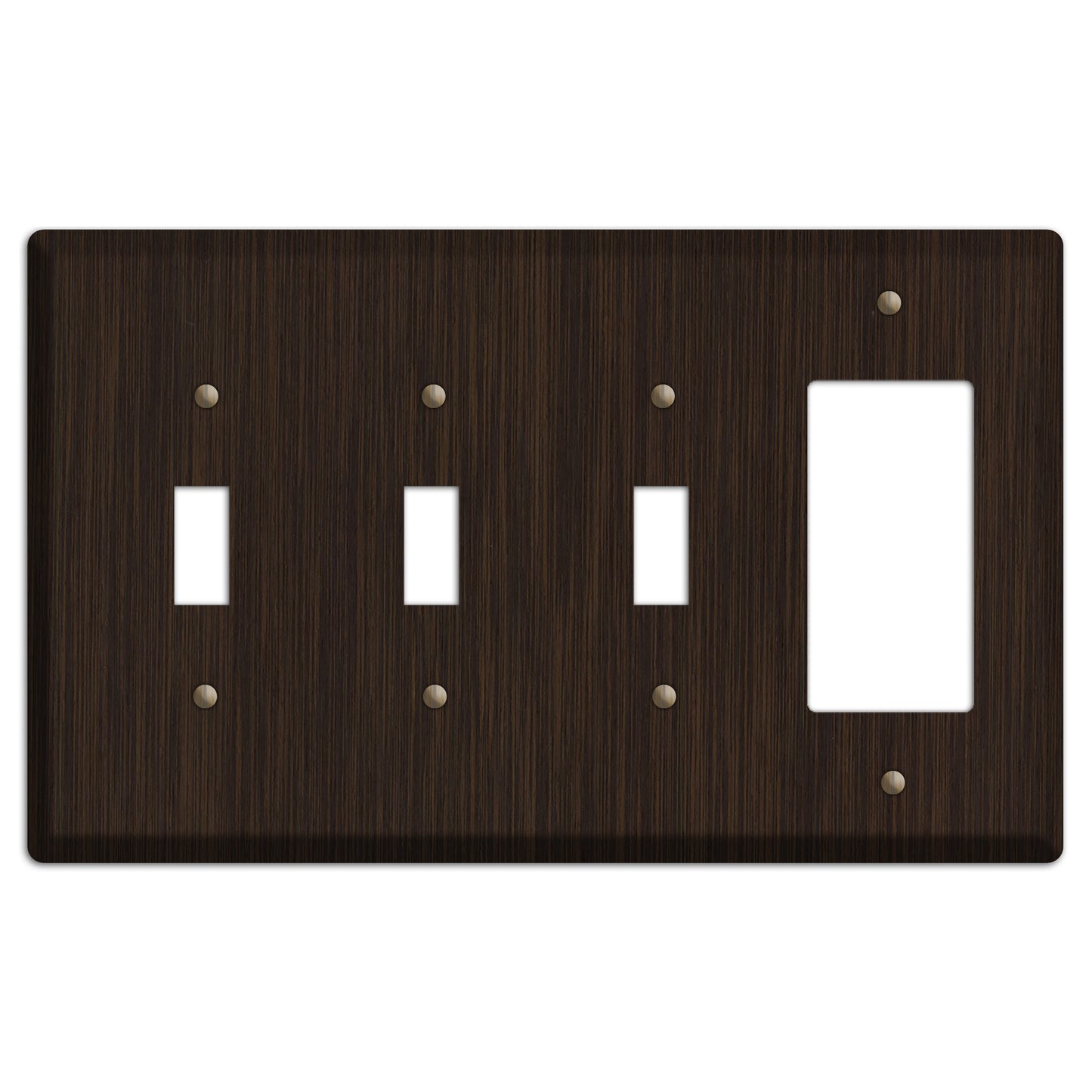 Wenge Wood 3 Toggle / Rocker Outlet Cover Plate