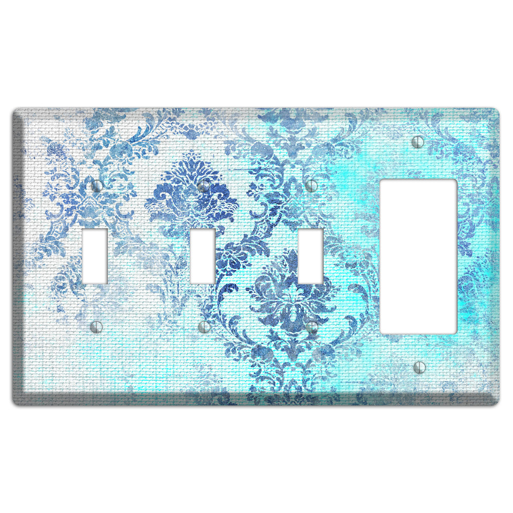 Ice Cold Whimsical Damask 3 Toggle / Rocker Wallplate