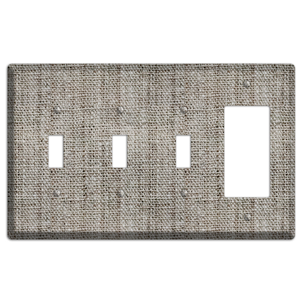 Zorba Burlap 3 Toggle / Rocker Wallplate