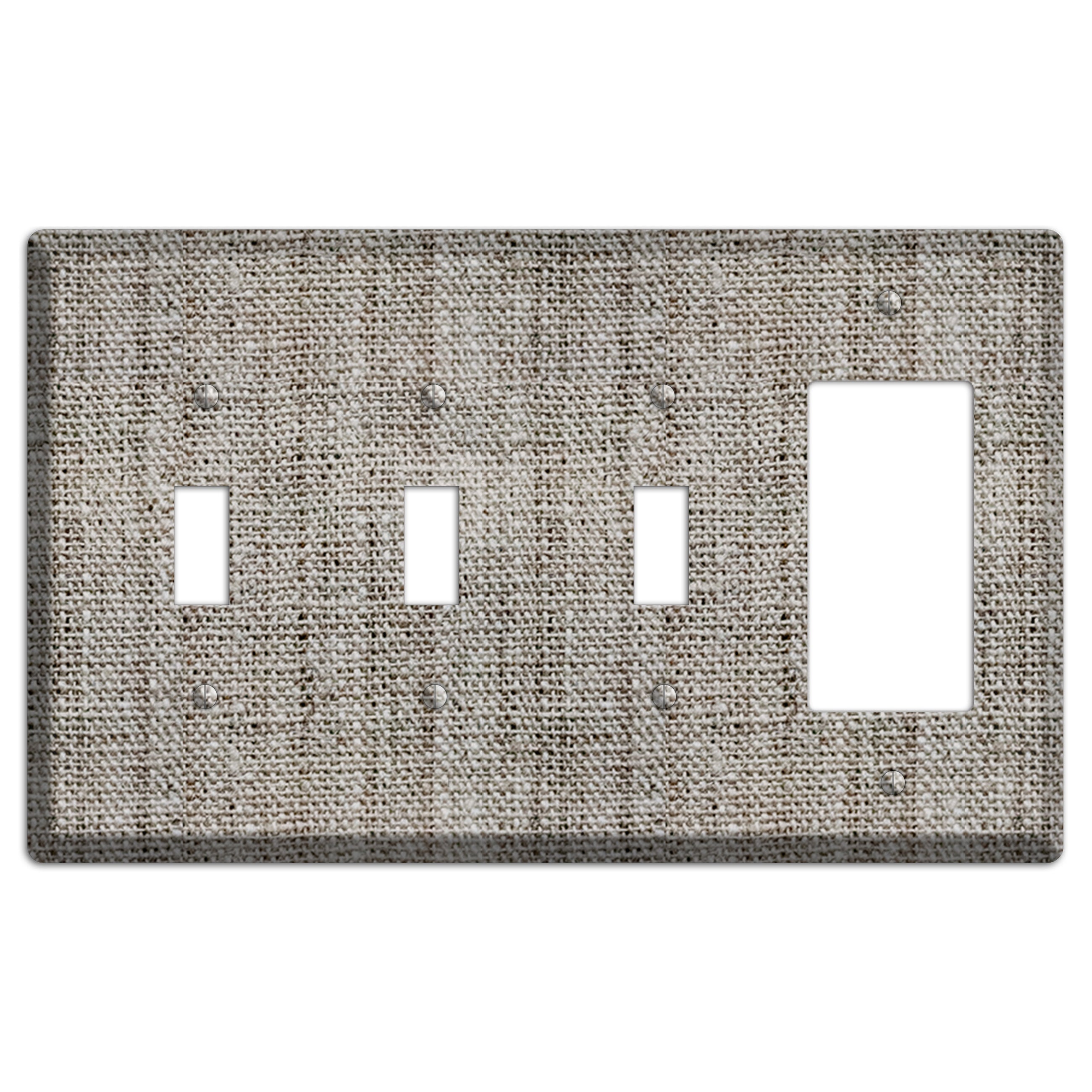Zorba Burlap 3 Toggle / Rocker Wallplate