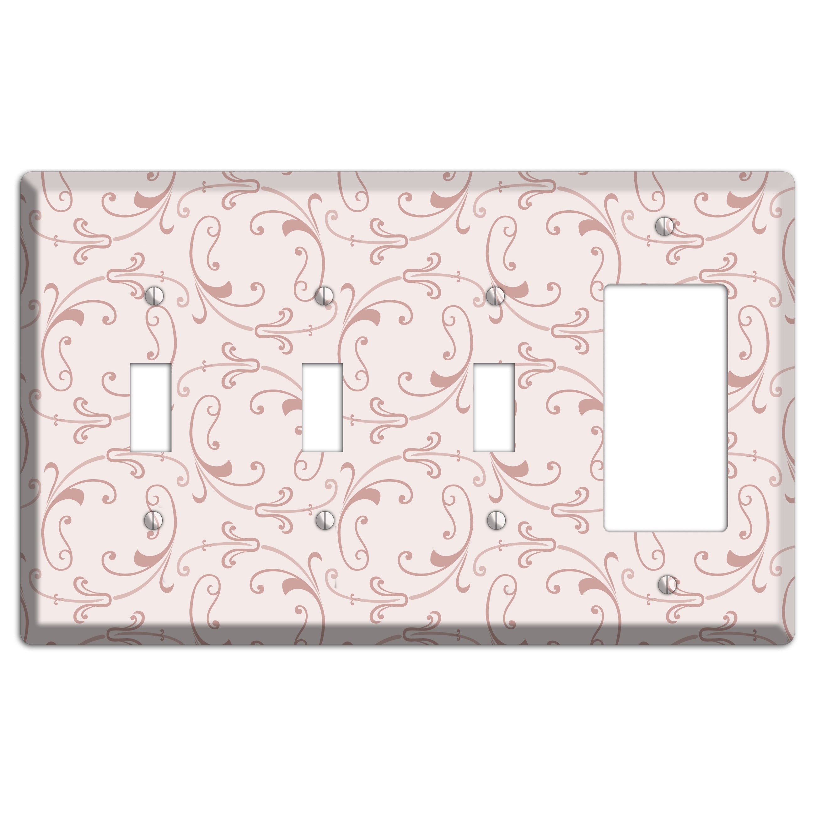 Dusty Rose Victorian Sprig 3 Toggle / Rocker Wallplate