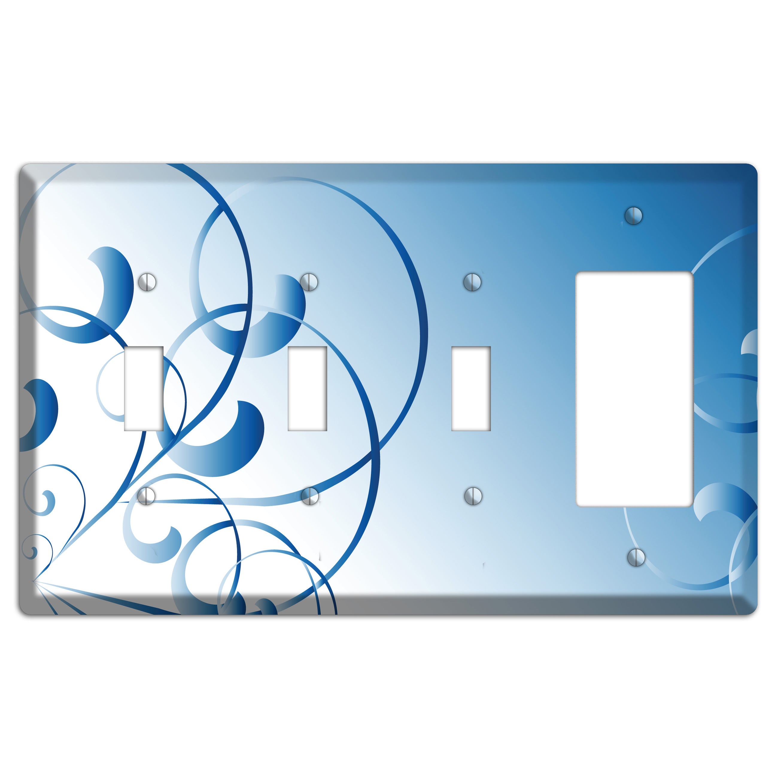 Blue Swoop 3 Toggle / Rocker Wallplate