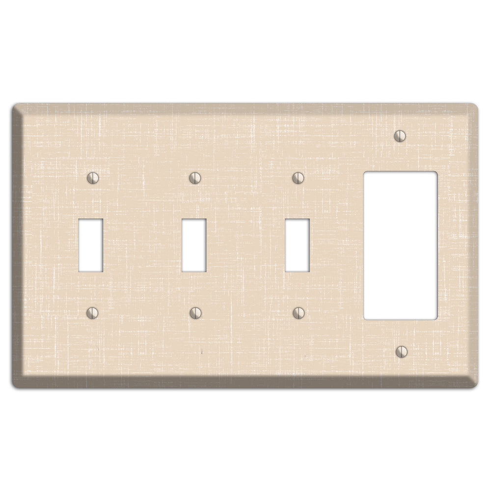 Double Spanish White Neutral Texture 3 Toggle / Rocker Wallplate