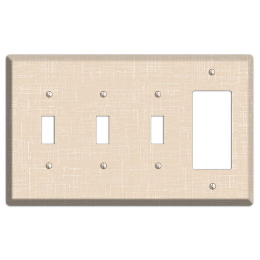 Double Spanish White Neutral Texture 3 Toggle / Rocker Wallplate