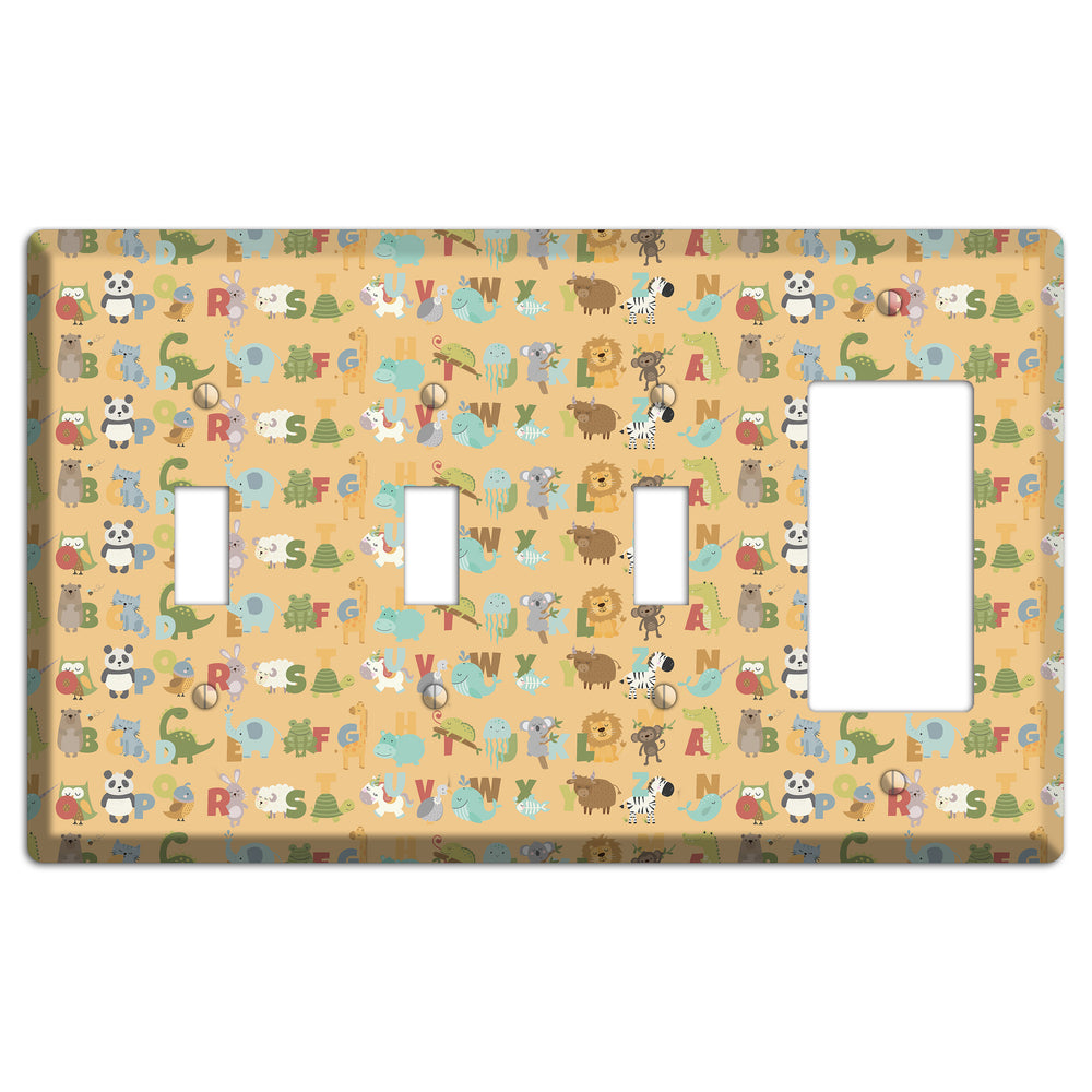 Animal Alphabet 1 3 Toggle / Rocker Wallplate