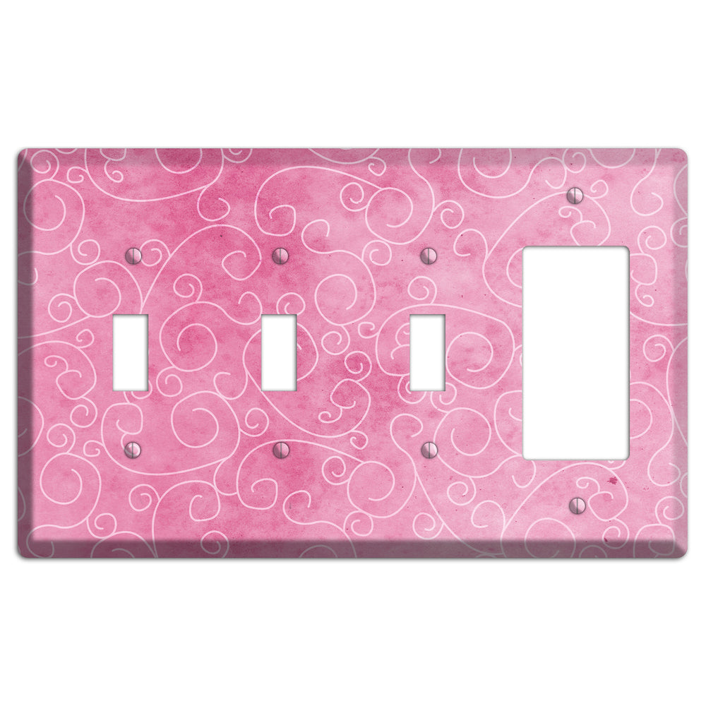Kobi Pink Texture 3 Toggle / Rocker Wallplate