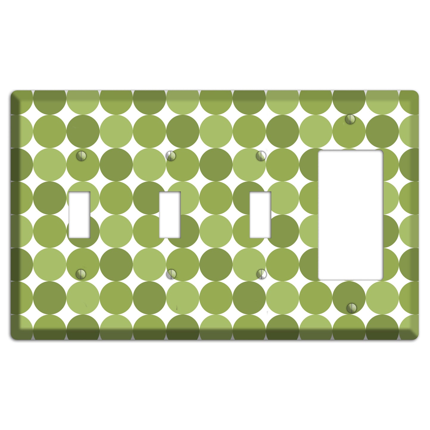Multi Olive Tiled Dots 3 Toggle / Rocker Wallplate