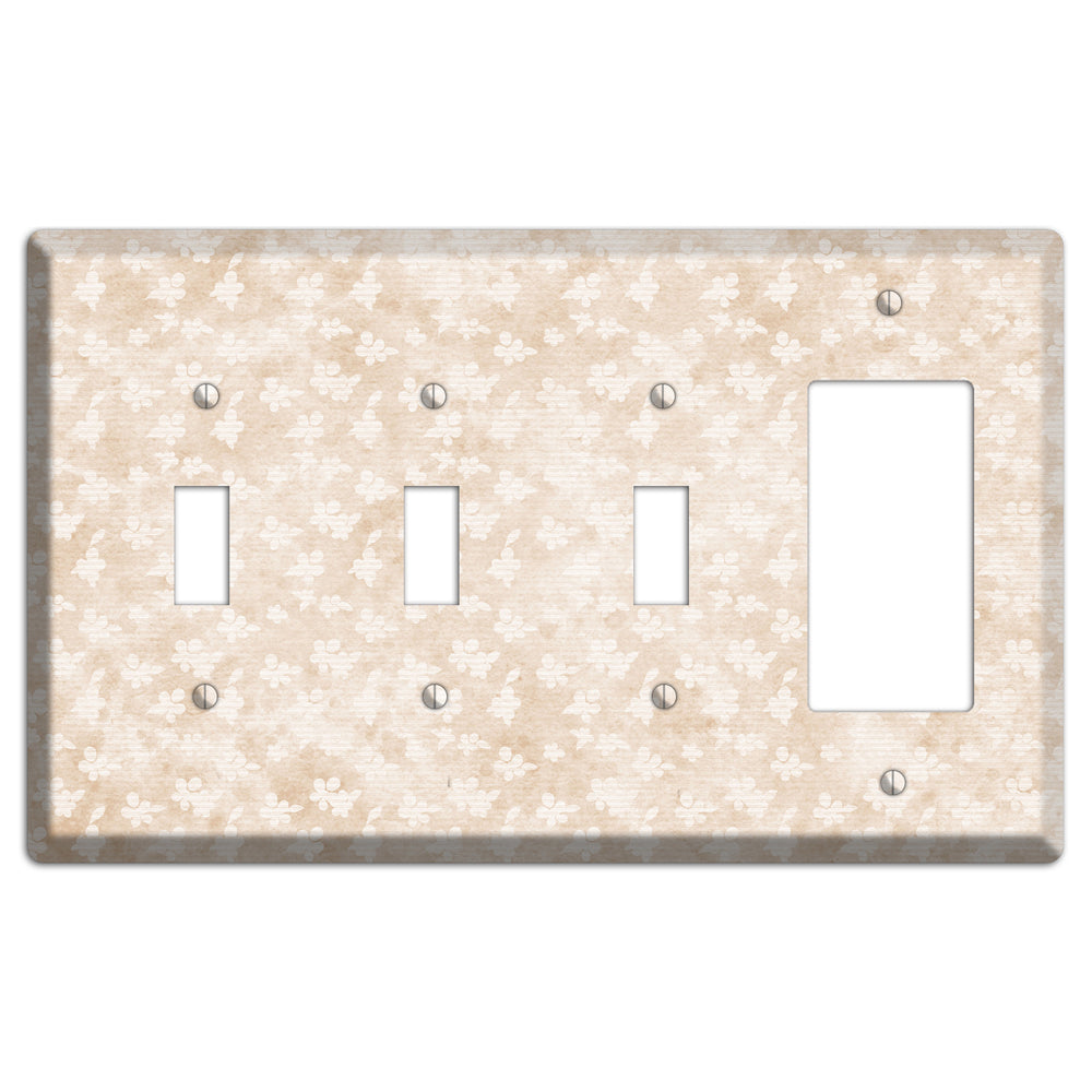 White Linen Neutral Texture 3 Toggle / Rocker Wallplate