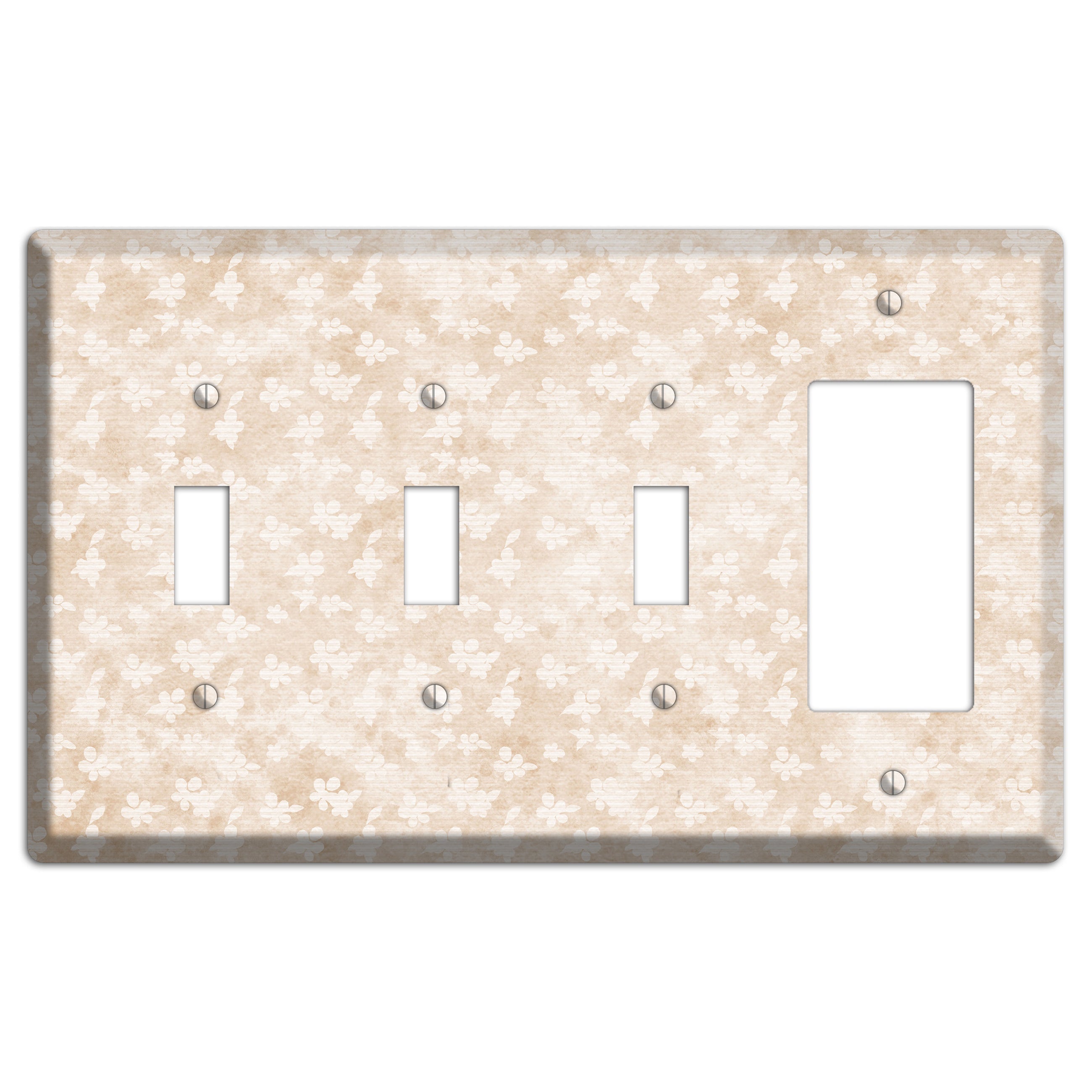 White Linen Neutral Texture 3 Toggle / Rocker Wallplate