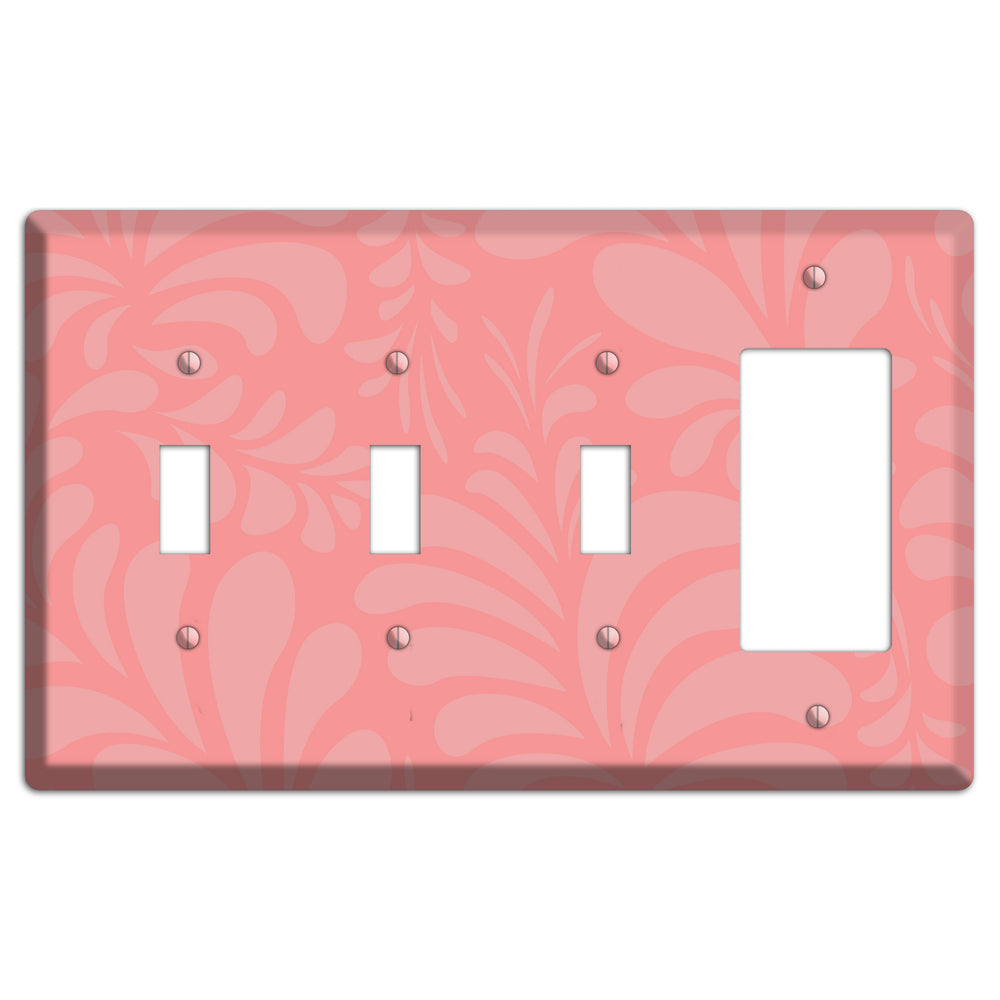 Pink Herati 3 Toggle / Rocker Wallplate