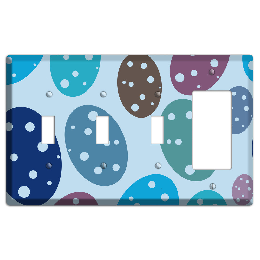 Blue Eggs 3 Toggle / Rocker Wallplate