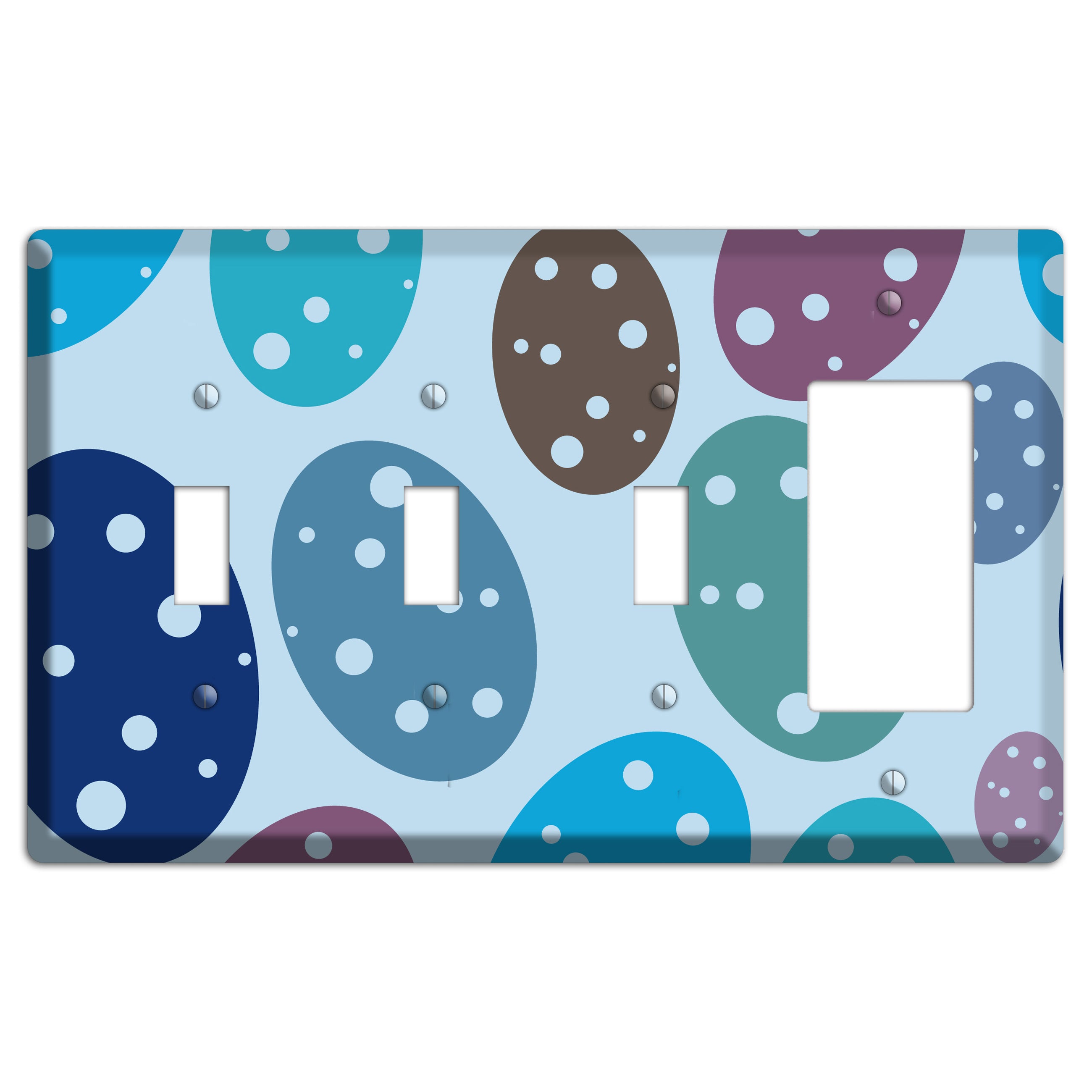 Blue Eggs 3 Toggle / Rocker Wallplate