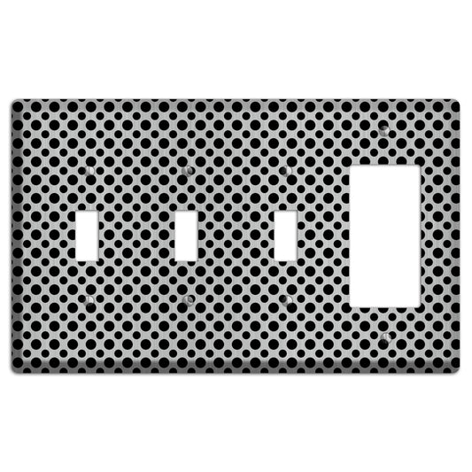 Multi Small Polka Dots Stainless 3 Toggle / Rocker Wallplate