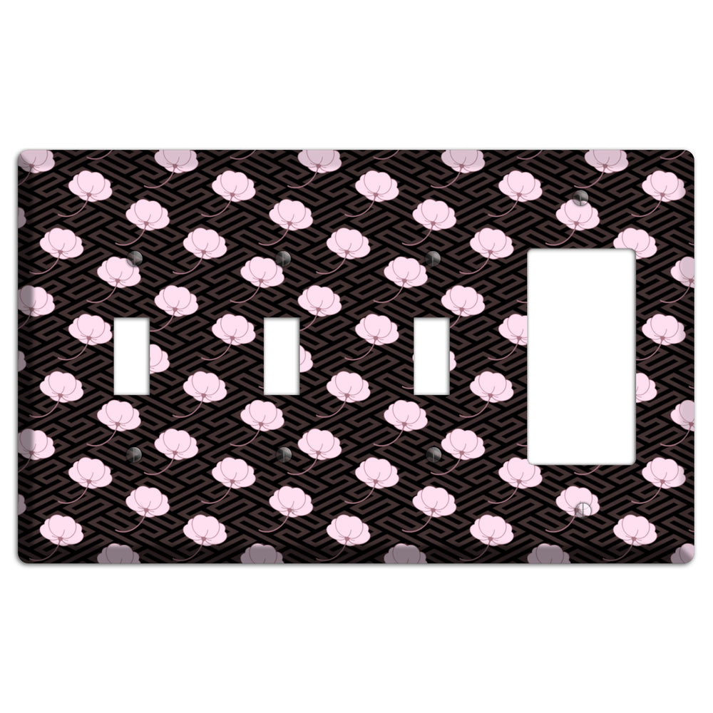 Small Asian Blossoms with Pattern 3 Toggle / Rocker Wallplate