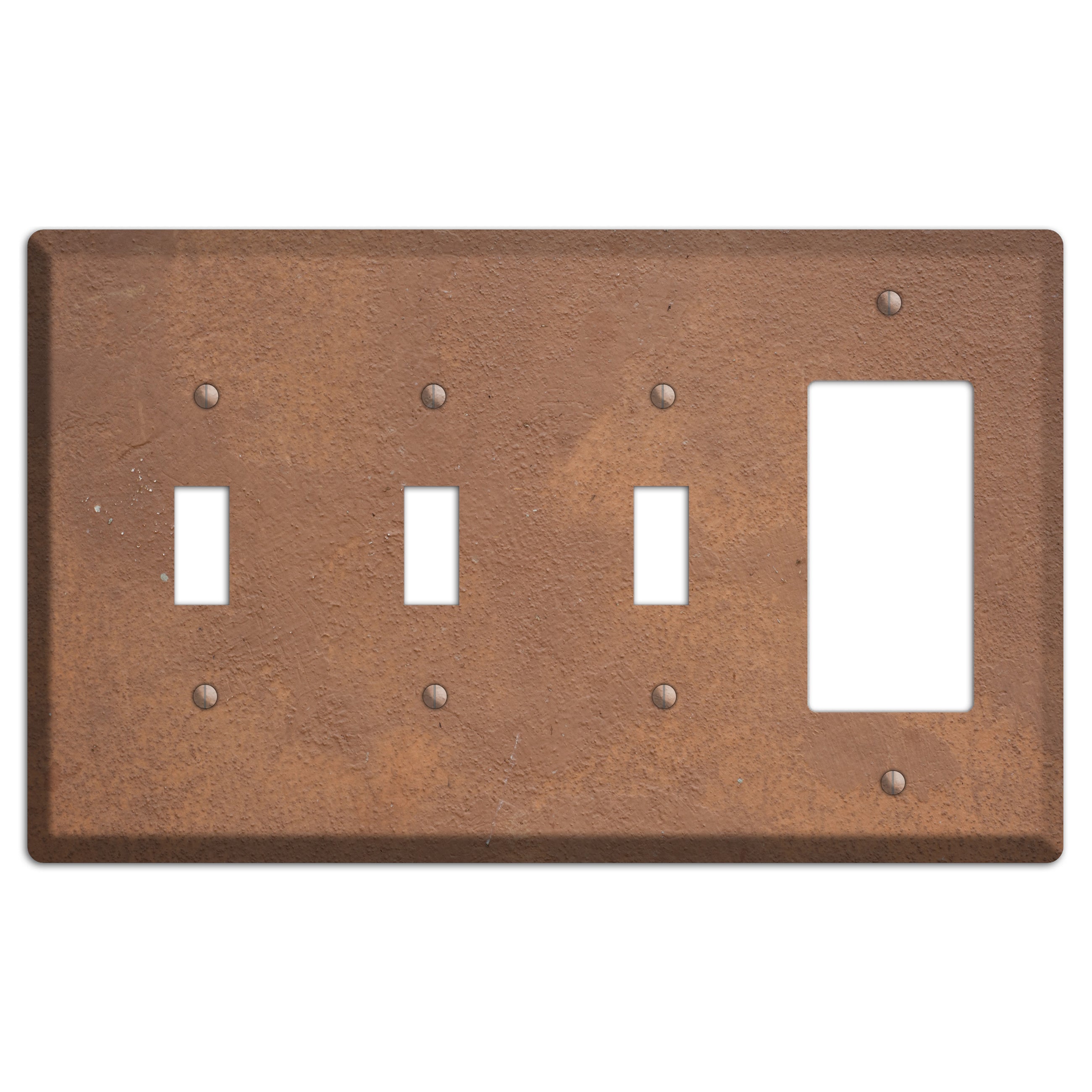 Brown Concrete 3 Toggle / Rocker Wallplate