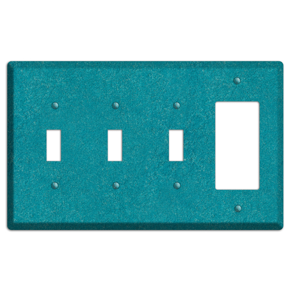 Stucco Teal 3 Toggle / Rocker Wallplate