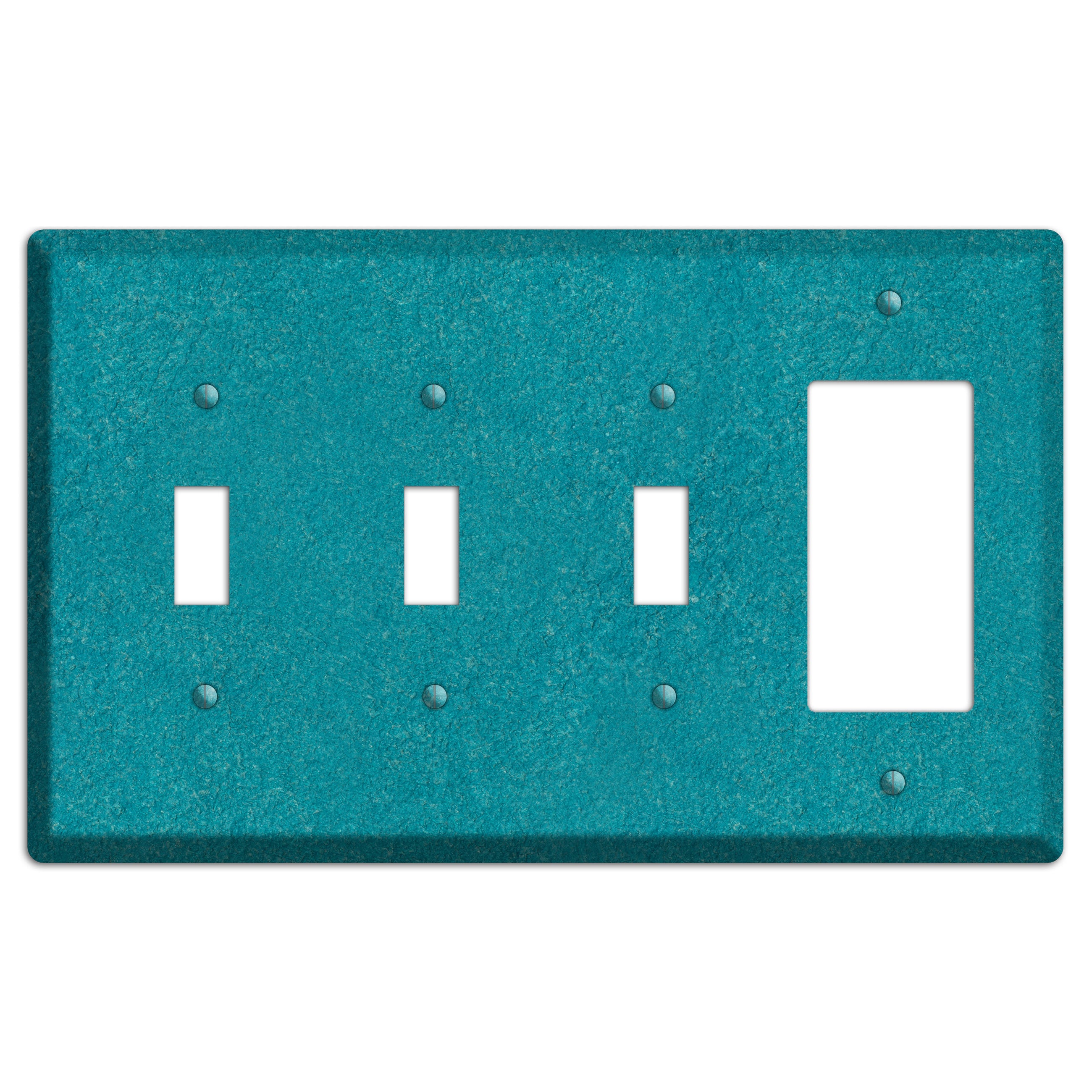 Stucco Teal 3 Toggle / Rocker Wallplate