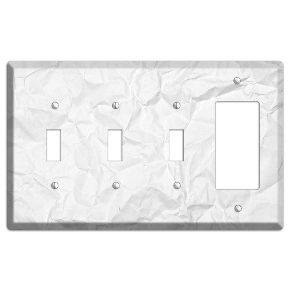 Concrete Crinkled Paper 3 Toggle / Rocker Wallplate