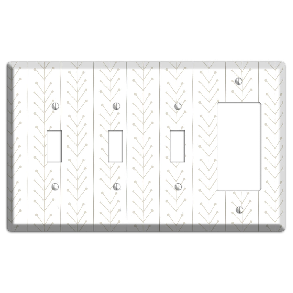 Simple Scandanavian Style F 3 Toggle / Rocker Wallplate