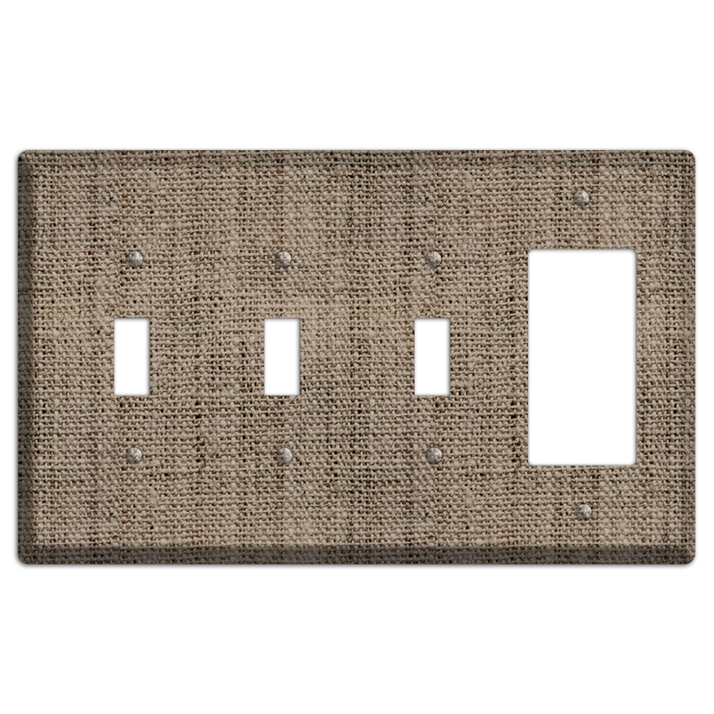 Sand Dune Burlap 3 Toggle / Rocker Wallplate