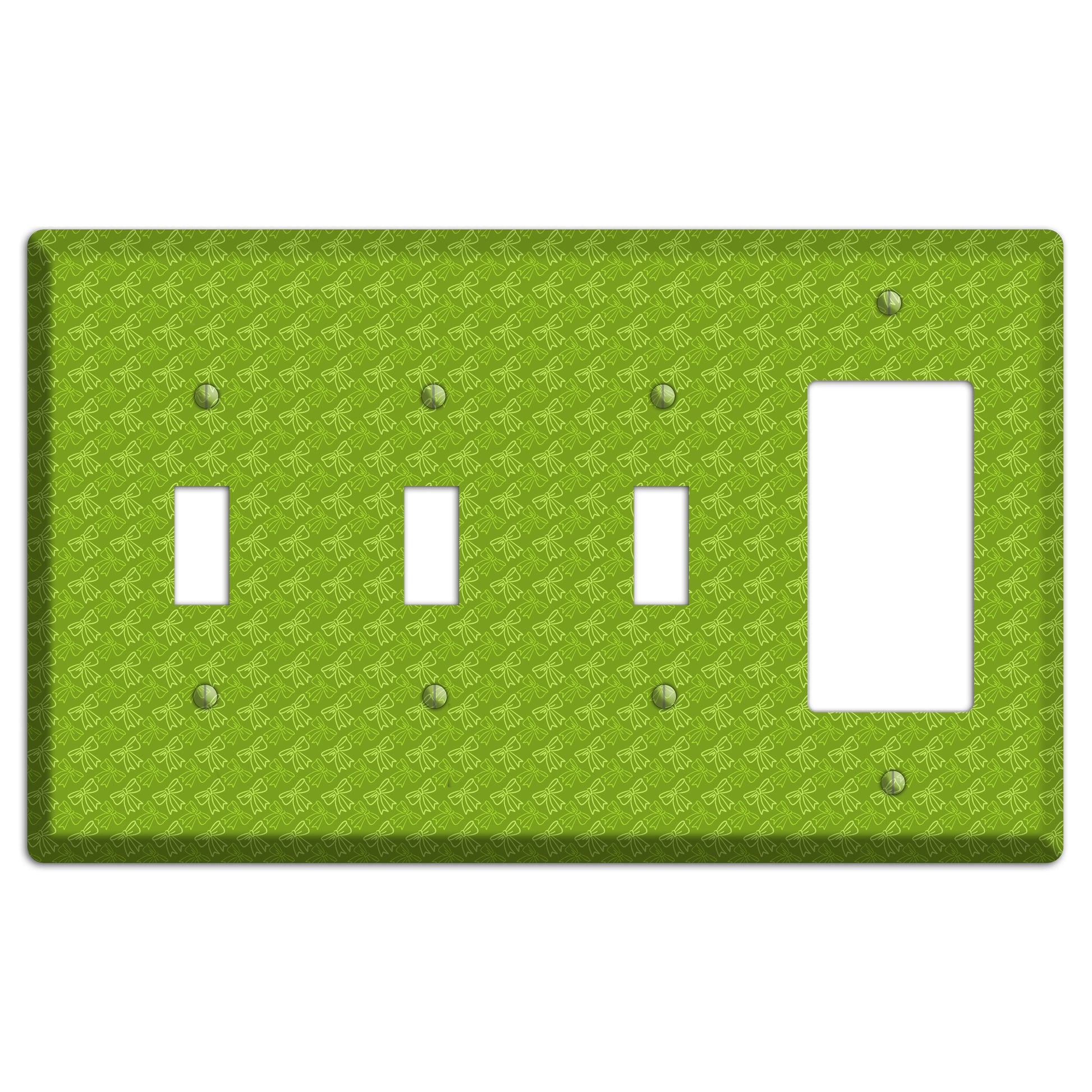 Grey Umber Mustard Dusty Blue Leaf Contour 3 Toggle / Rocker Wallplate