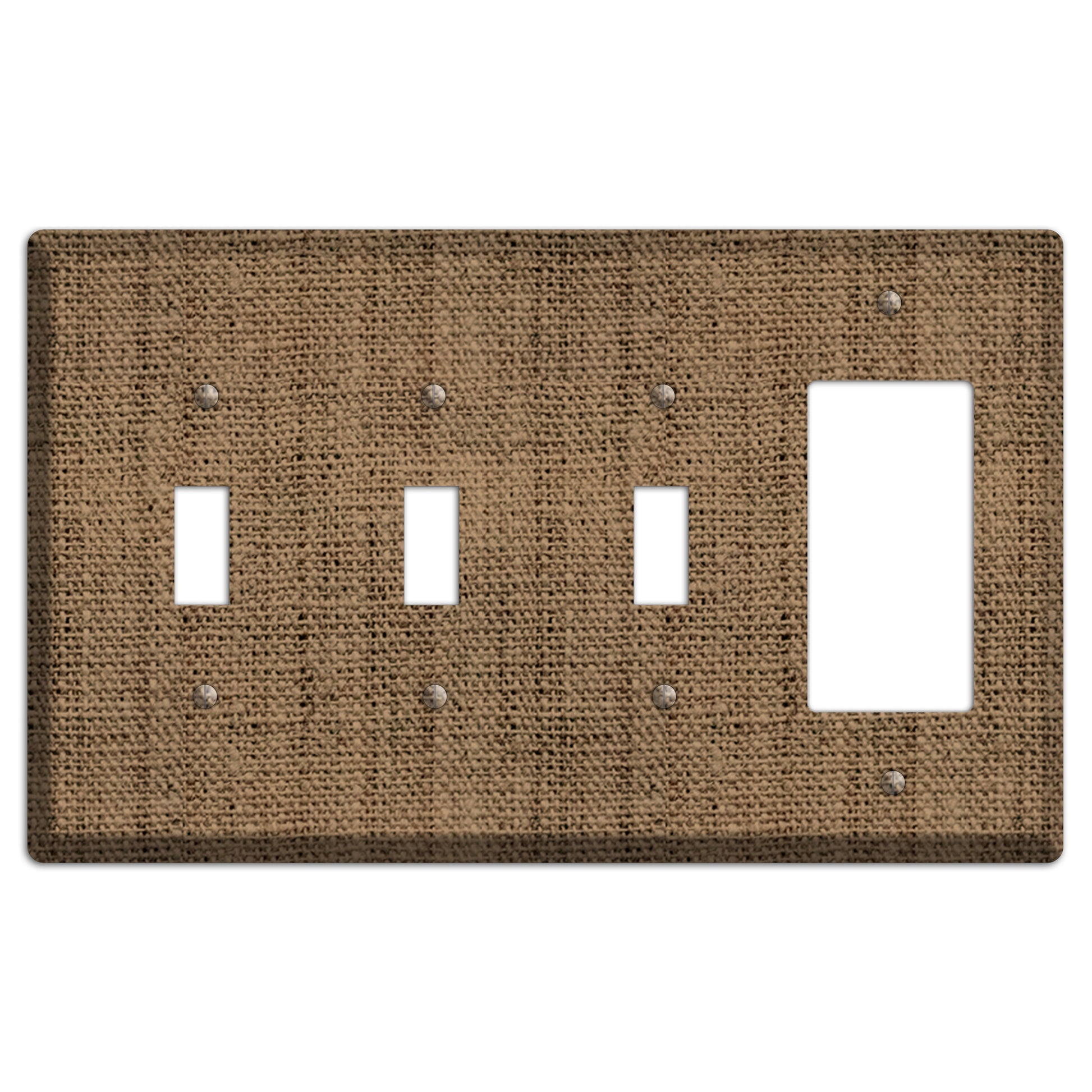 Shadow Burlap 3 Toggle / Rocker Wallplate