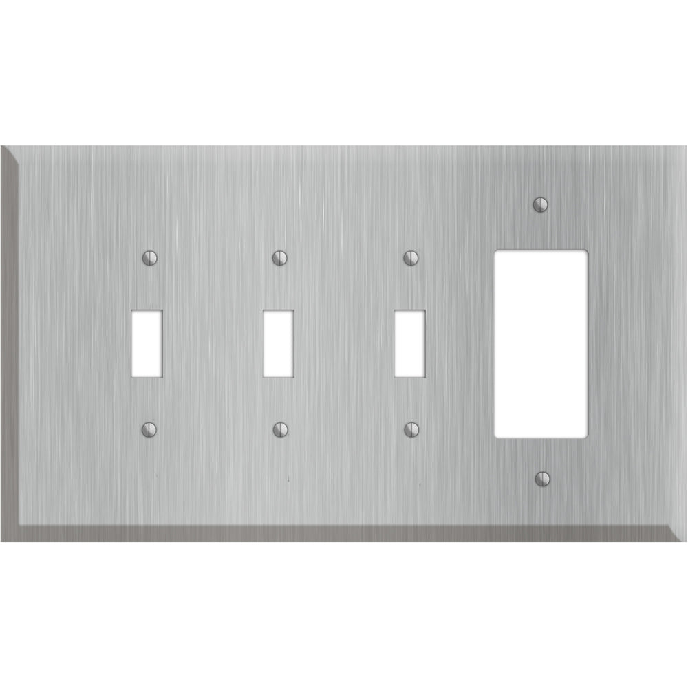 Oversized Discontinued Stainless Steel 3 Toggle / Rocker Wallplate