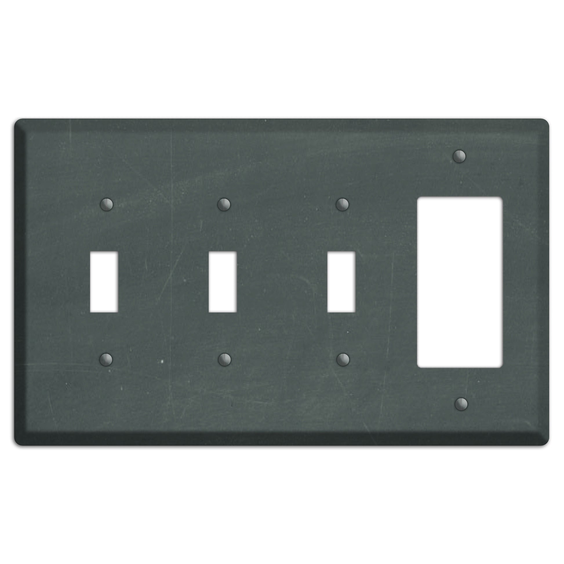 Chalk Dark Grey 3 Toggle / Rocker Wallplate