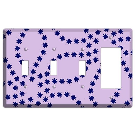 Lavender with Purple Constellation 3 Toggle / Rocker Wallplate