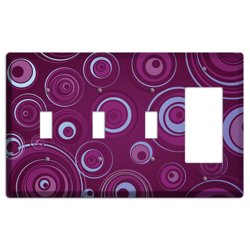 Purple Circles 3 3 Toggle / Rocker Wallplate