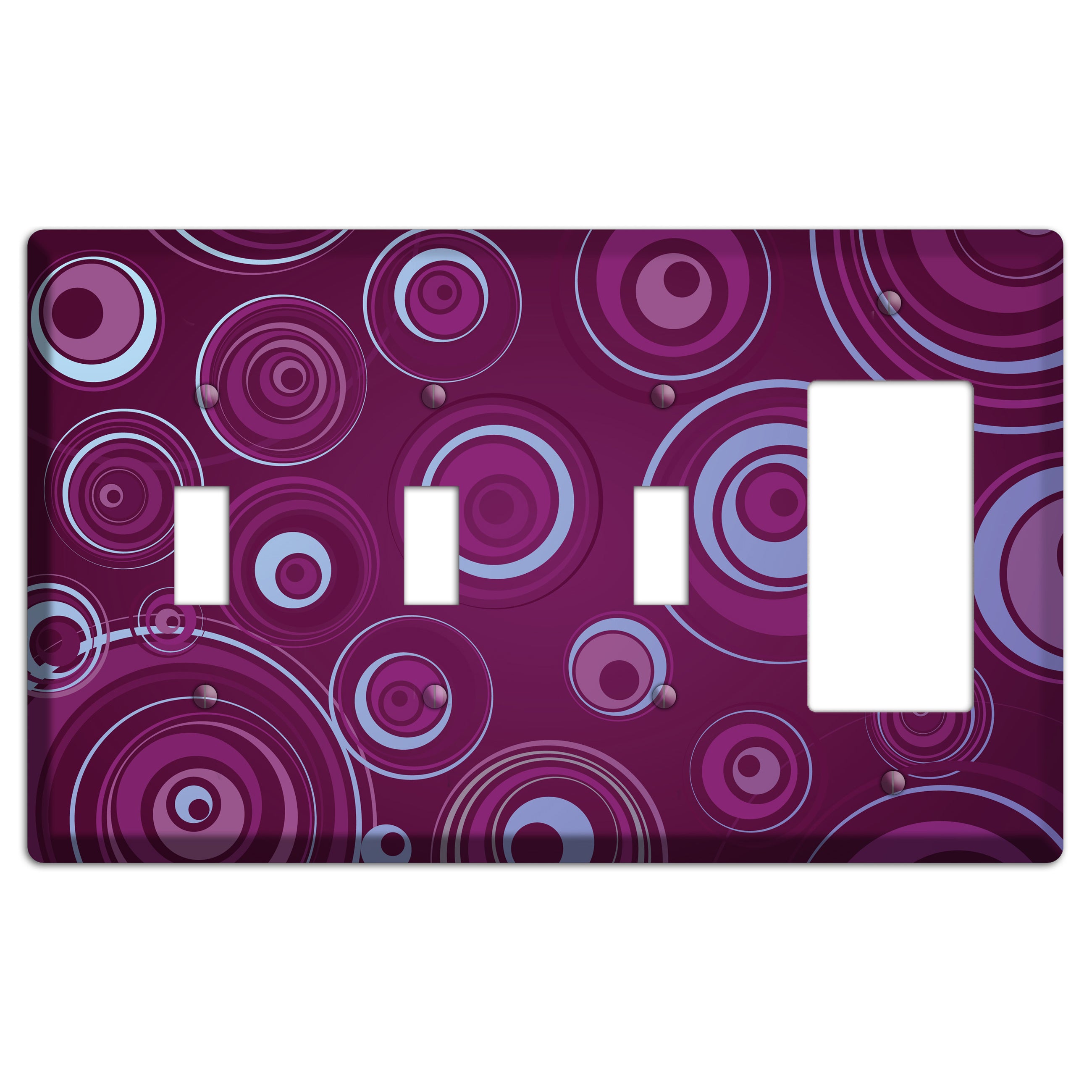 Purple Circles 3 3 Toggle / Rocker Wallplate