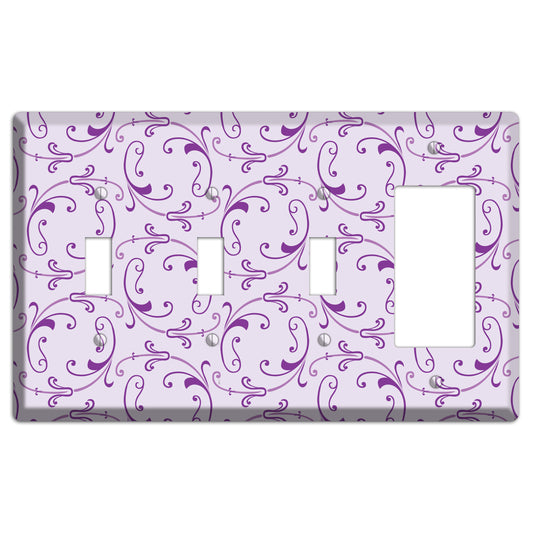 Lilac Victorian Sprig 3 Toggle / Rocker Wallplate