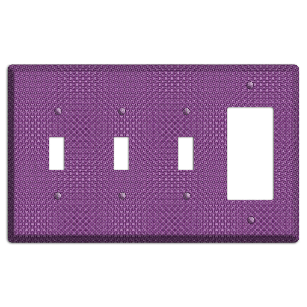 Multi Purple Foulard 3 Toggle / Rocker Wallplate