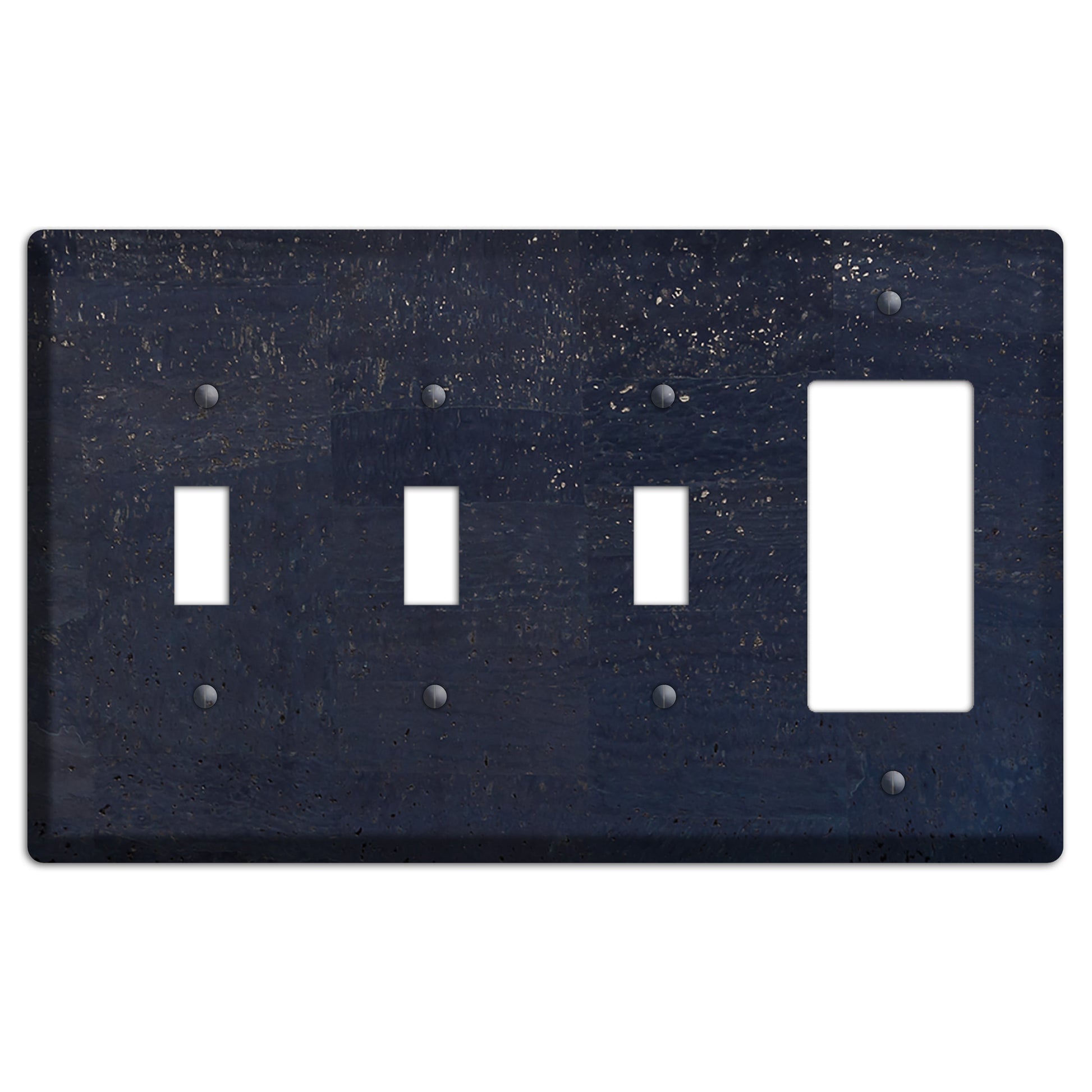 Navy Cork 3 Toggle / Rocker Wallplate