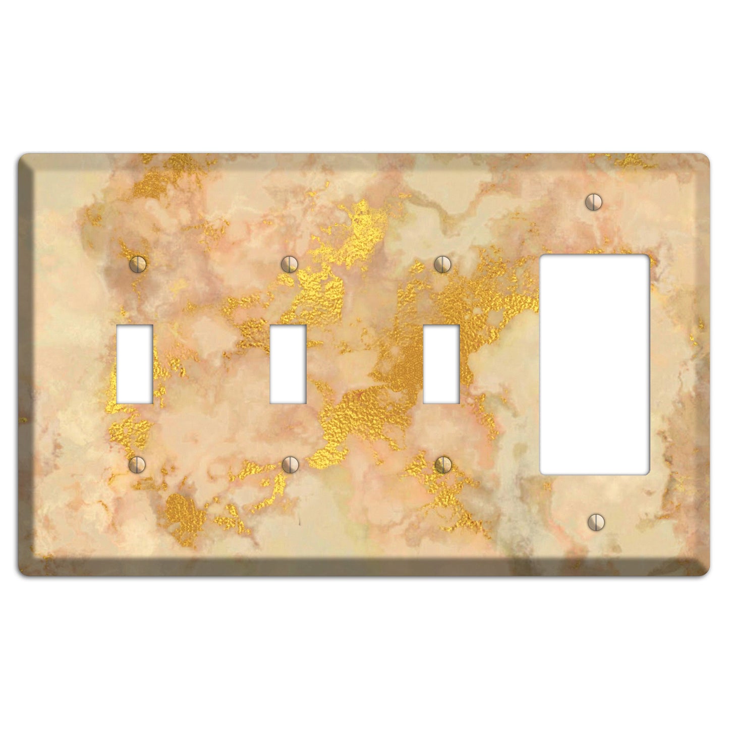 Old Gold Marble 3 Toggle / Rocker Wallplate