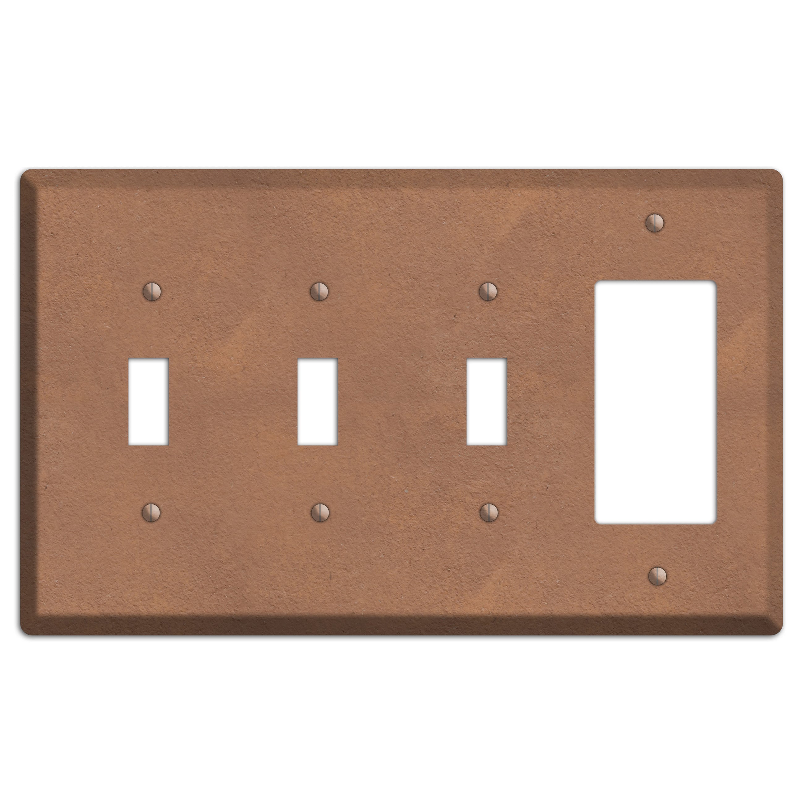 Stucoo Brown 3 Toggle / Rocker Wallplate
