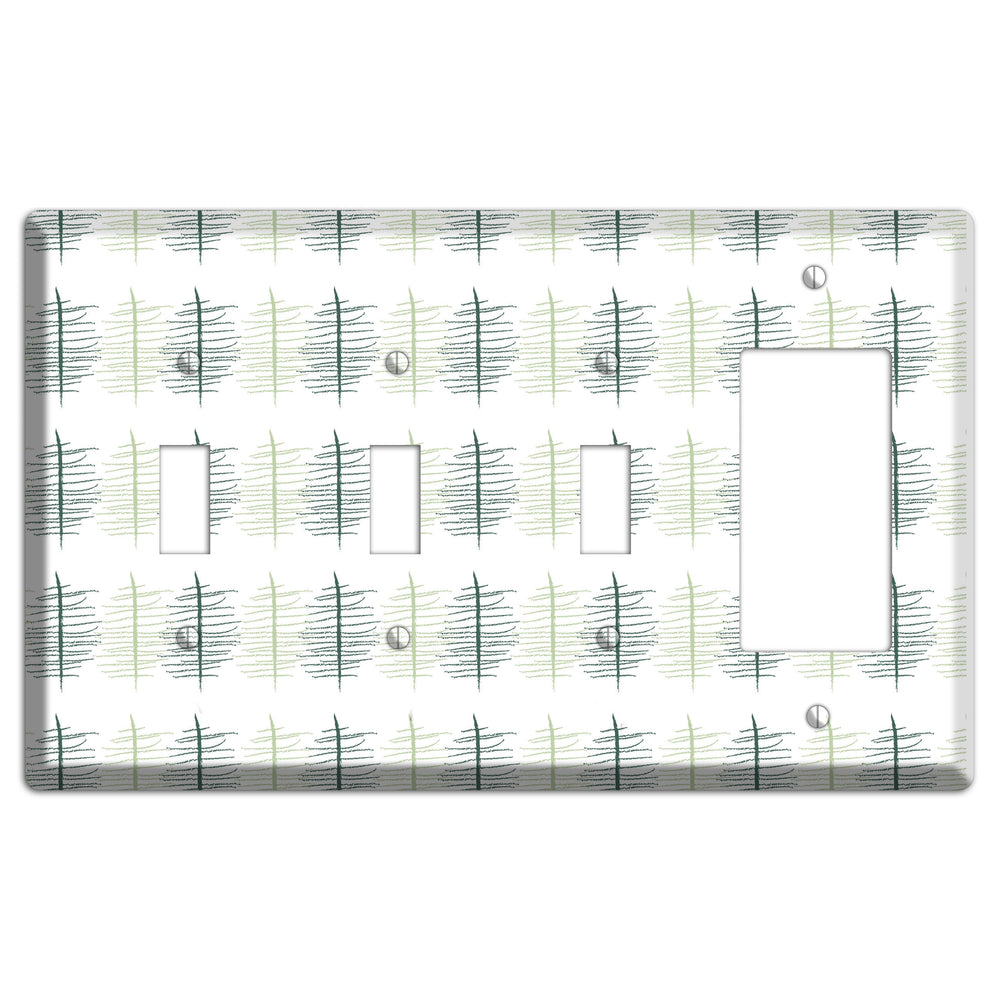 Leaves Style B 3 Toggle / Rocker Wallplate