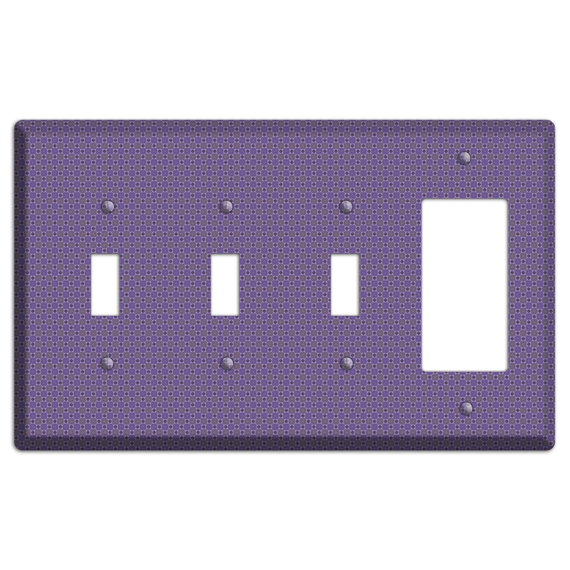 Multi Purple Tiled 3 Toggle / Rocker Wallplate