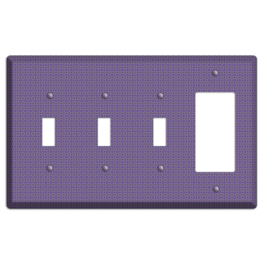 Multi Purple Tiled 3 Toggle / Rocker Wallplate