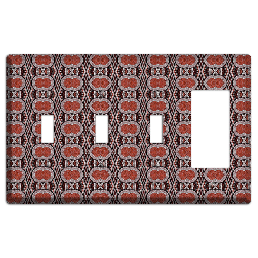 Red Tapestry 3 Toggle / Rocker Wallplate