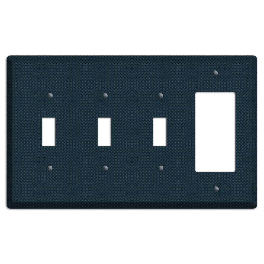 Navy Foulard 3 Toggle / Rocker Wallplate