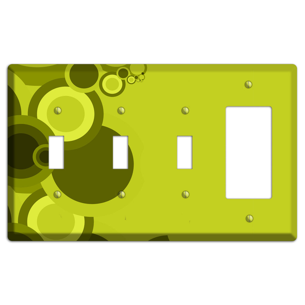 Green Circles 3 Toggle / Rocker Wallplate