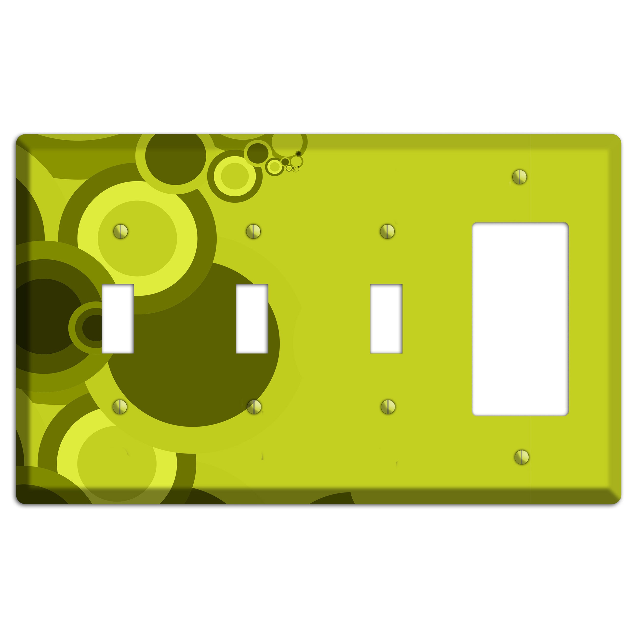 Green Circles 3 Toggle / Rocker Wallplate