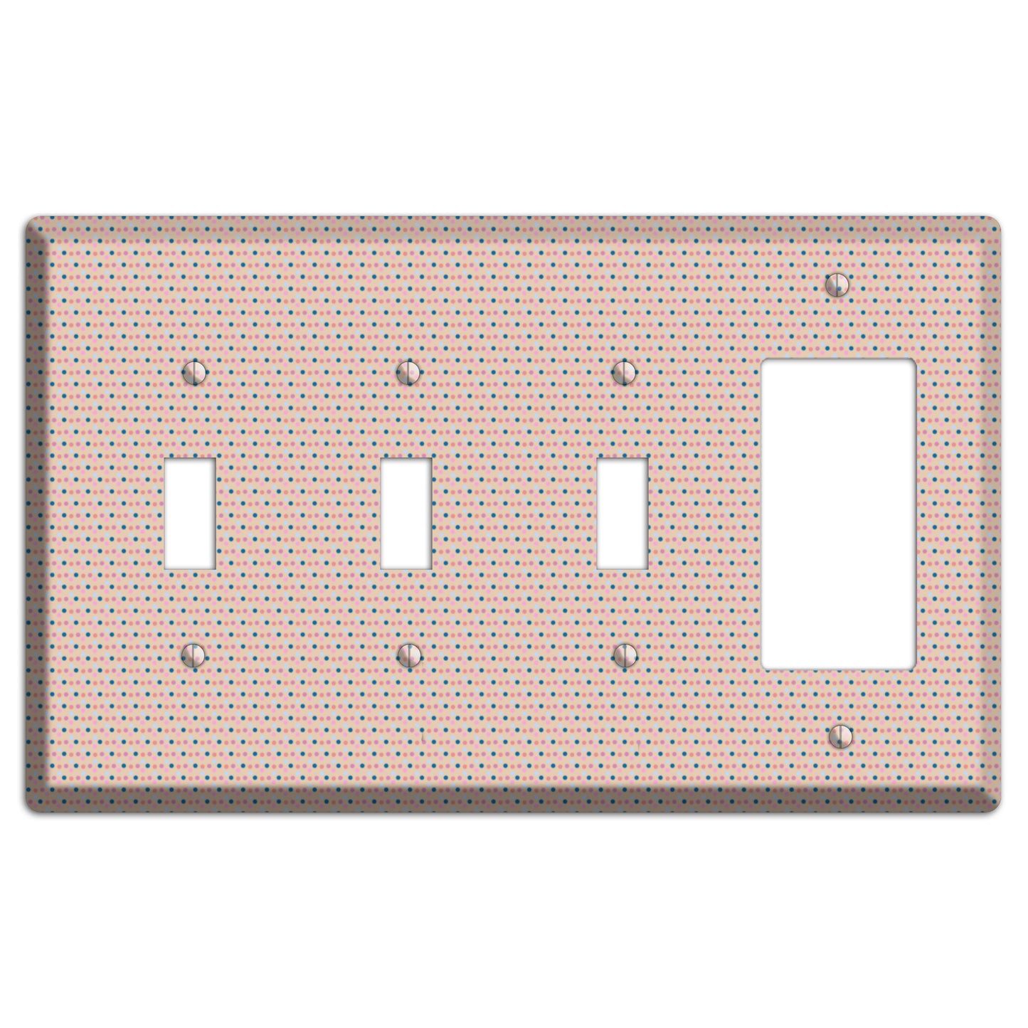 Multi Dusty Pink Tiny Dots 3 Toggle / Rocker Wallplate