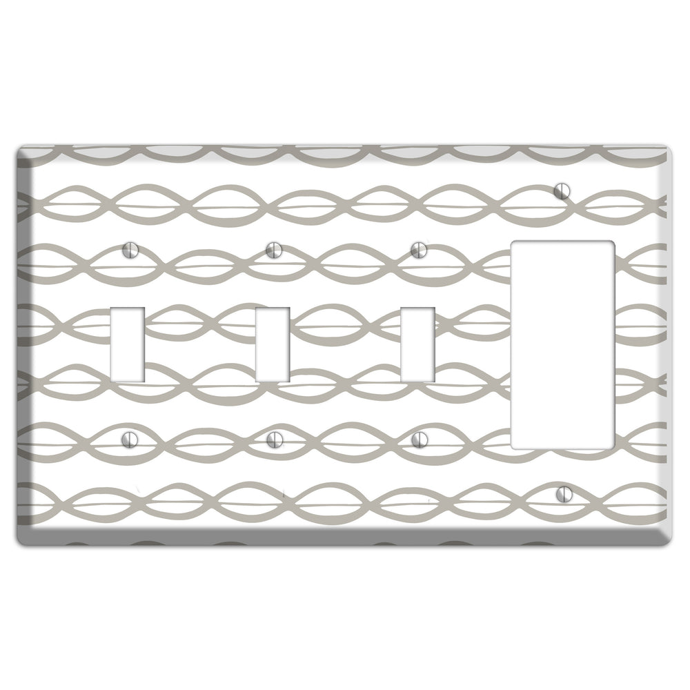 Simple Scandanavian Style D 3 Toggle / Rocker Wallplate