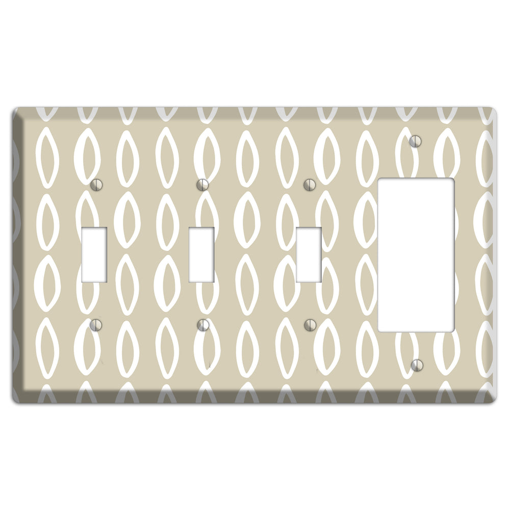 Simple Scandanavian Style Z 3 Toggle / Rocker Wallplate