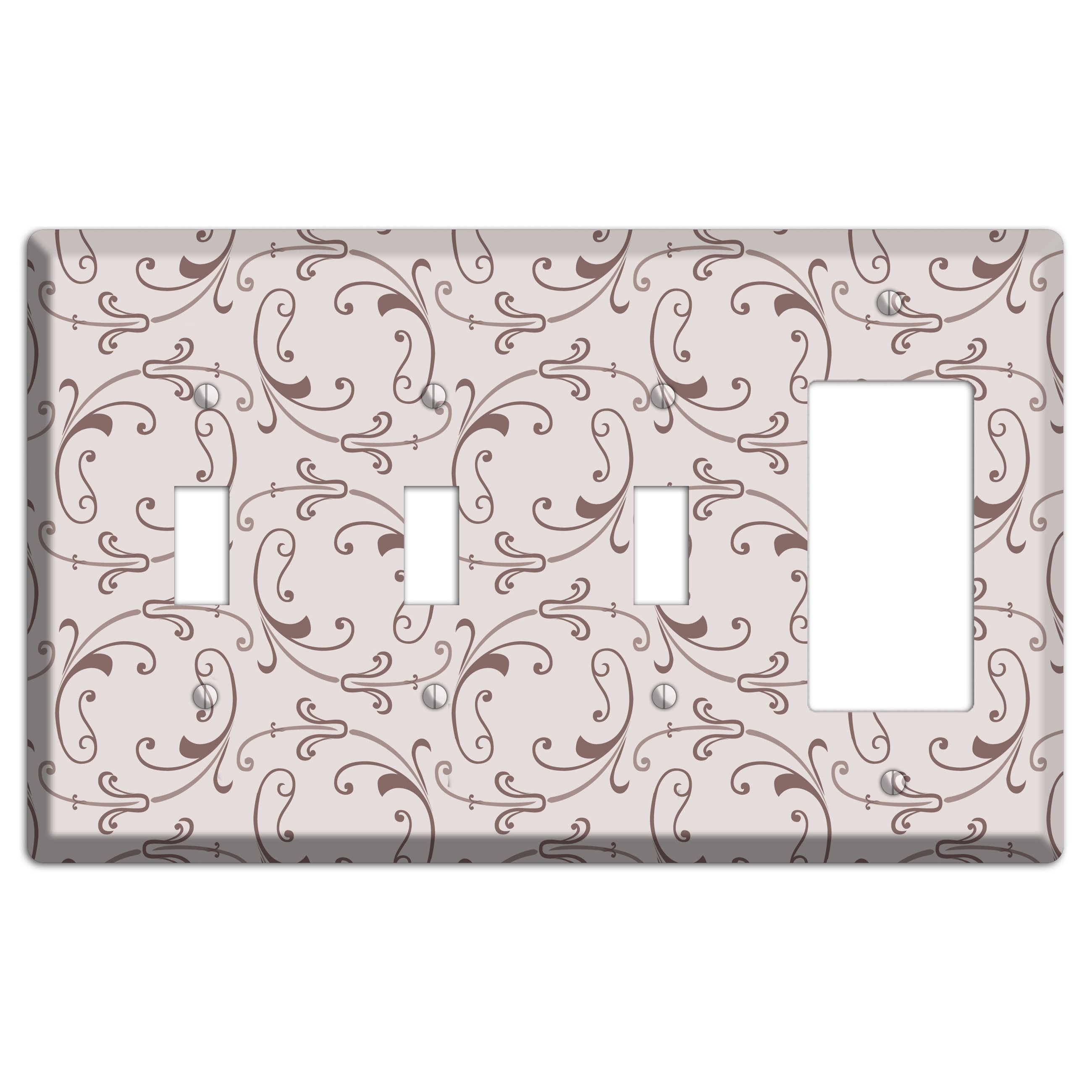 Mauve Victorian Sprig 3 Toggle / Rocker Wallplate