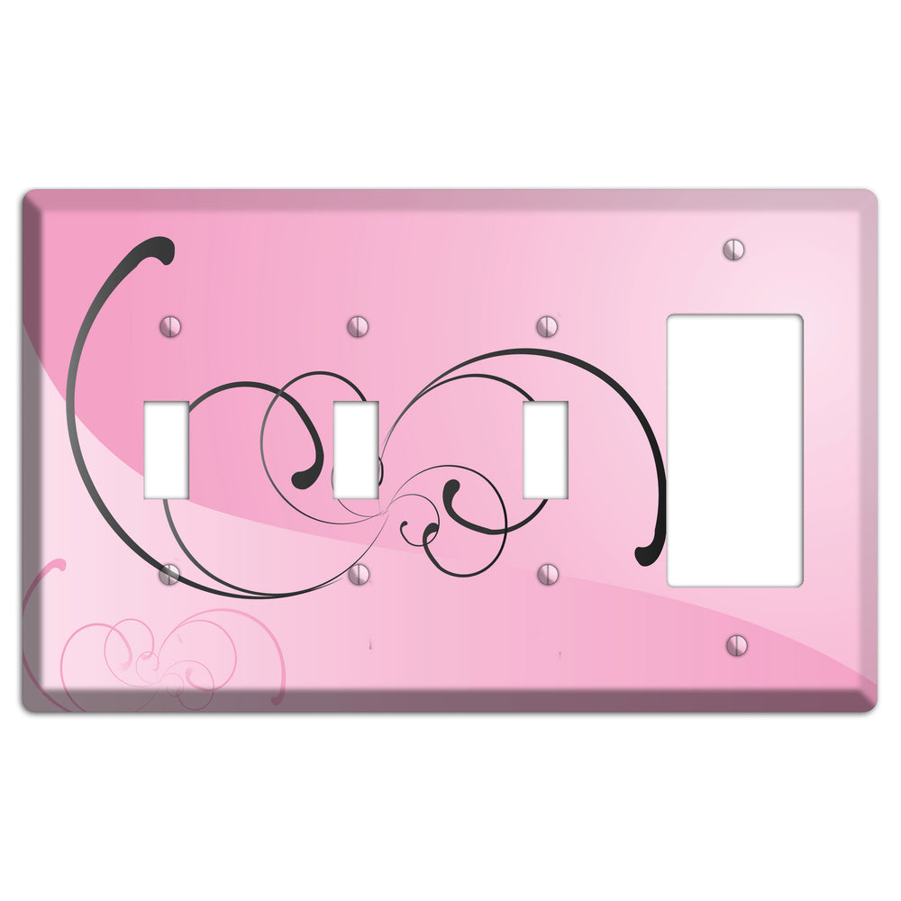 Pink Swoop 3 Toggle / Rocker Wallplate