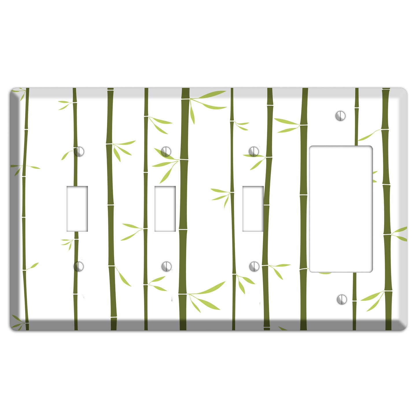 Green Bamboo 3 Toggle / Rocker Wallplate