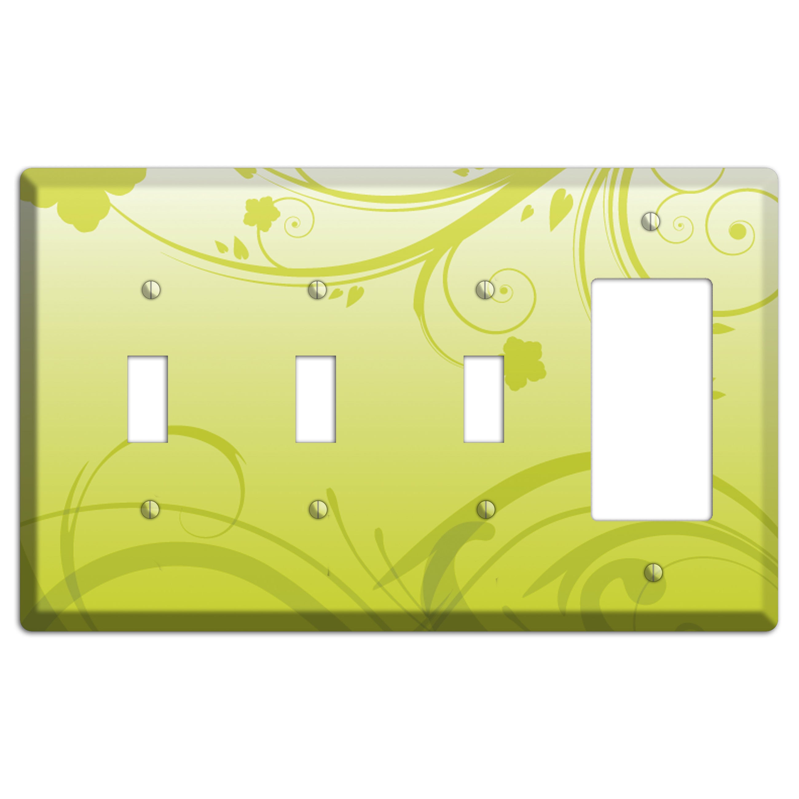 Green Swirls 3 Toggle / Rocker Wallplate